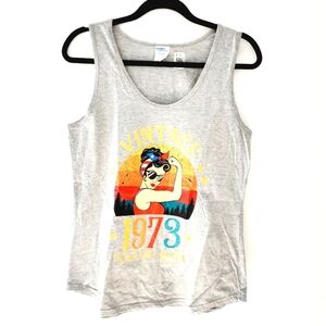 PORT & COMPANY "vintage 1973 year of legend" grey tank top